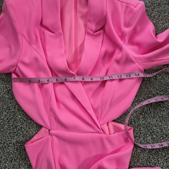 Express Pink Cutout Waist Blazer Dress Size Small Long Sleeve Mini - Picture 5 of 5